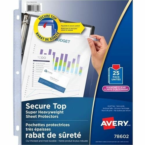 Avery Secure Top Heavyweight Sheet Protectors — 25 Pack