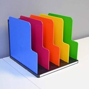 Desktop File Sorter — 5 Sections, Assorted Colors