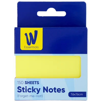 W Essentials Sticky Notes — Yellow, 76 x 76 mm, 150 Sheets