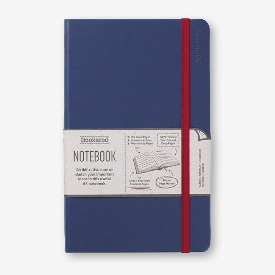 Bookaroo A5 Lined Notebook — Navy