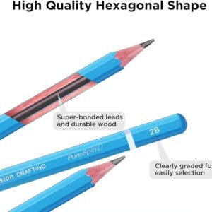 Hexagonal 2B Graphite Pencils — Blue & Red