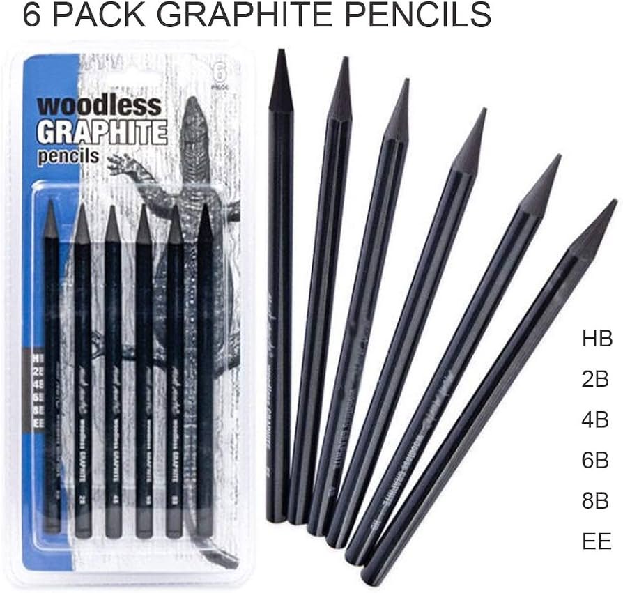 Woodless Graphite Pencil Set — 6 Grades