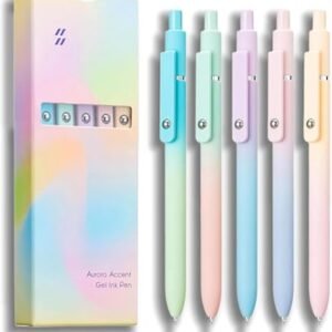 Aurora Accent Gel Ink Pen Set — 5 Pastel Colors