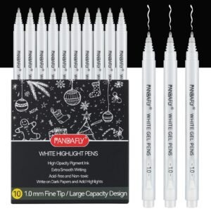 PANABY White Highlight Gel Pens — 1.0 mm, 10 Pack