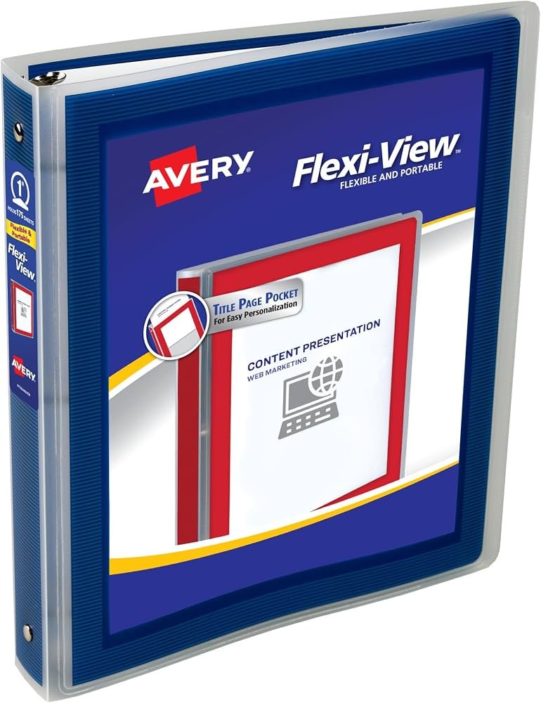 Avery Flexi-View 1-Inch Ring Binder — Navy