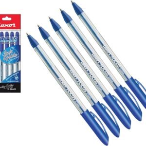 Luxor Focus Ballpoint Pens — Blue, 5 Pack