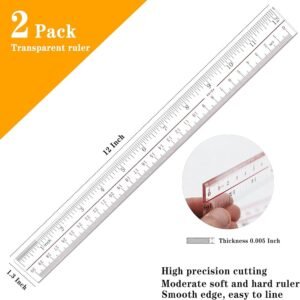 Transparent Rulers — 12 in, 2 Pack