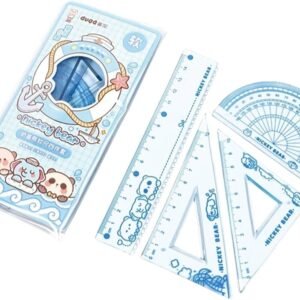 Geometry Ruler & Protractor Set — Blue