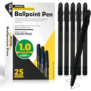 Comfort-Grip Ballpoint Pens — Black, 1.0 mm, 25 Pack