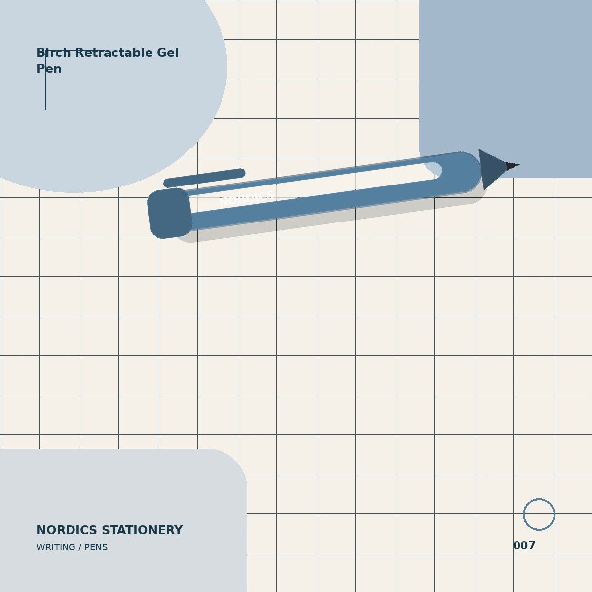 Birch Retractable Gel Pen — Blue 0.7 mm