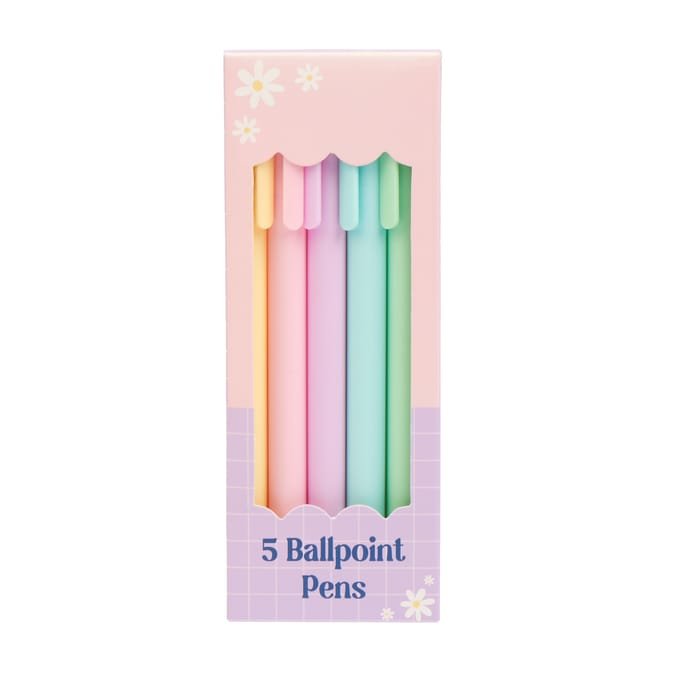 Pastel Ballpoint Pen Set — 5 Pack