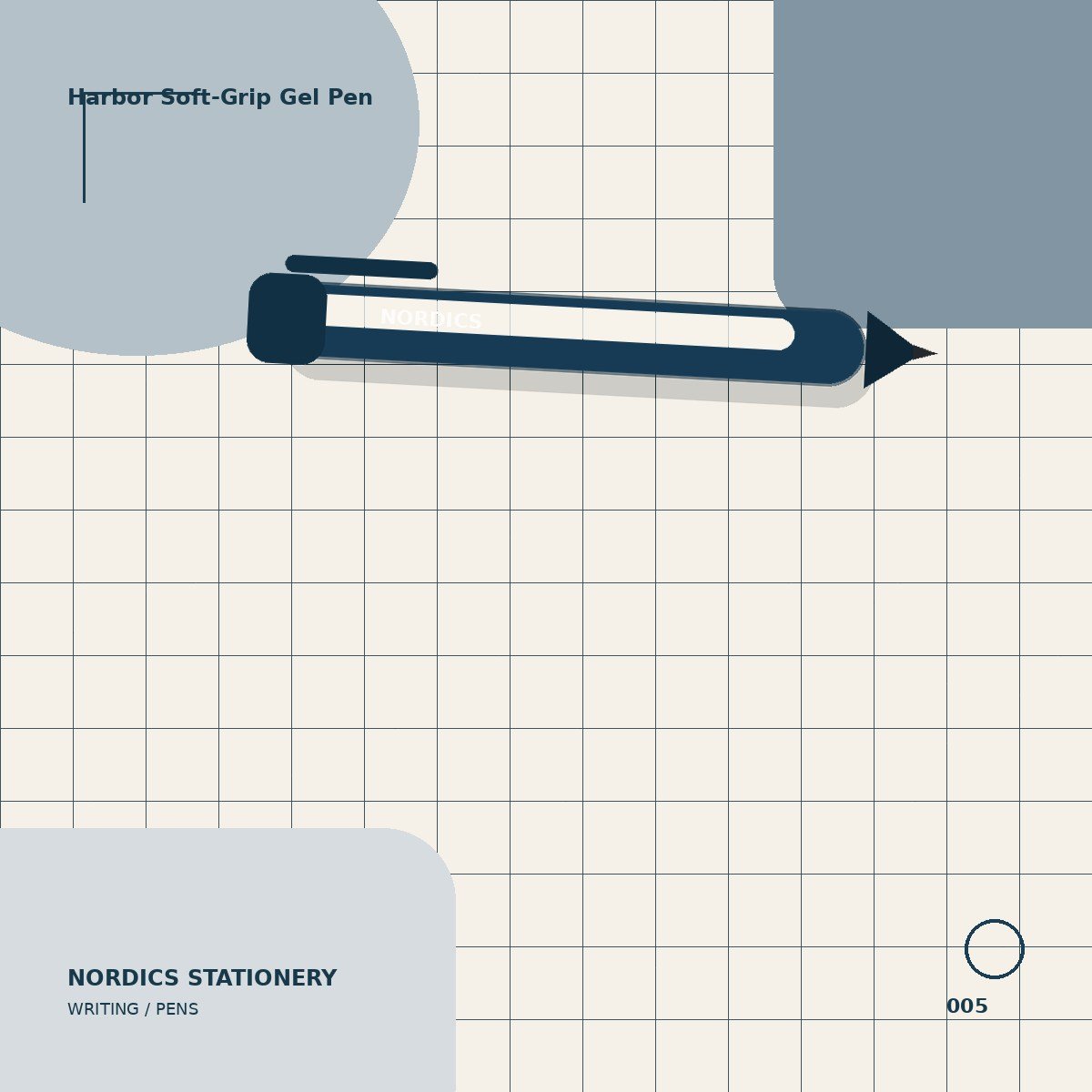 Harbor Soft-Grip Gel Pen — Navy 0.7 mm