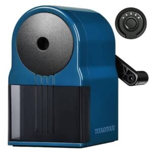 Desktop Hand-Crank Pencil Sharpener — Blue