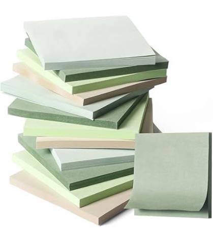 Pastel Sticky Notes — Sage Assortment
