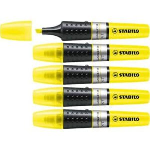 STABILO Yellow Highlighters — 5 Pack
