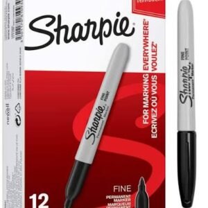 Sharpie Fine Permanent Markers — Black, 12 Pack