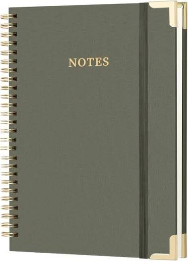 Spiral Notes Notebook — Wide Ruled, Olive
