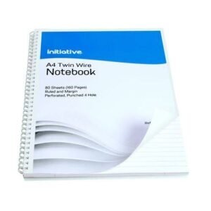 Initiative A4 Twin-Wire Ruled Notebook — 80 Sheets