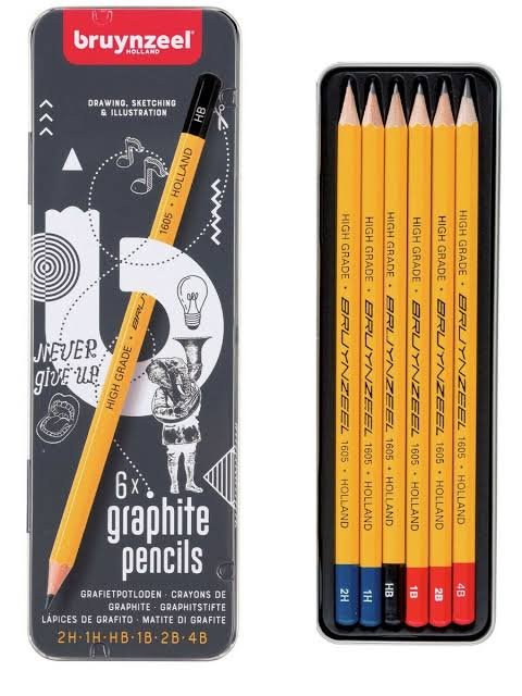 Bruynzeel Sketching Graphite Pencil Set — 6 Pack