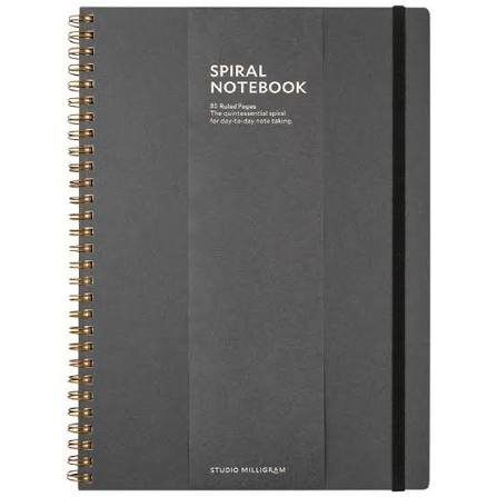 Studio Milligram Spiral Notebook — Black