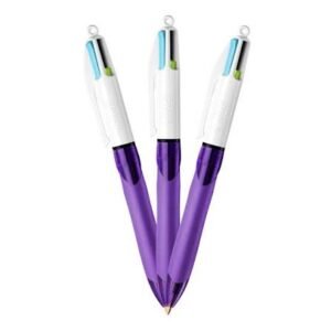 Four-Color Retractable Ballpoint Pens — 3 Pack