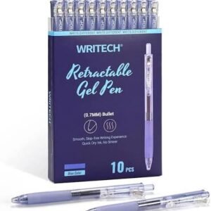 WRITECH Retractable Gel Pens — 0.7 mm, 10 Pack