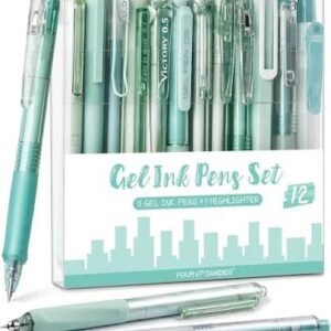 Four Candies Gel Ink Pen Set — 11 Gel Pens + 1 Highlighter, Mint