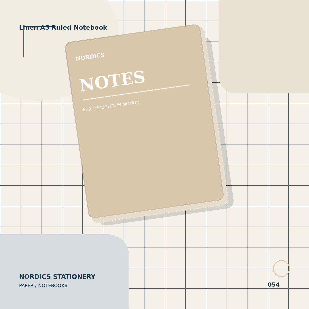 Linen A5 Ruled Notebook — Oat