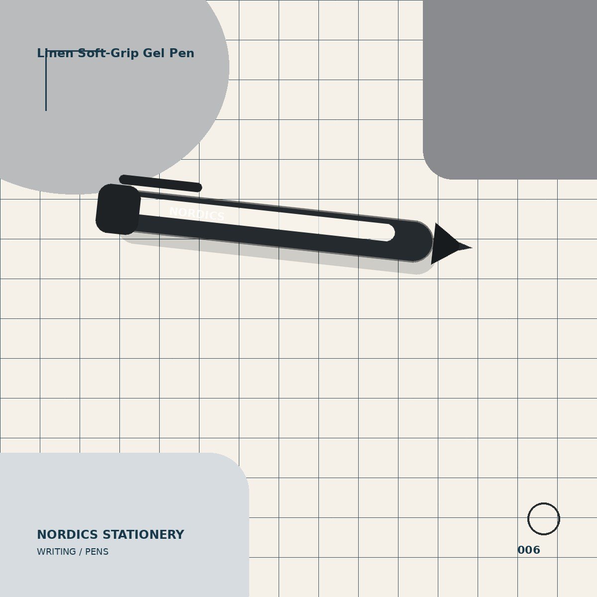 Linen Soft-Grip Gel Pen — Black 0.7 mm