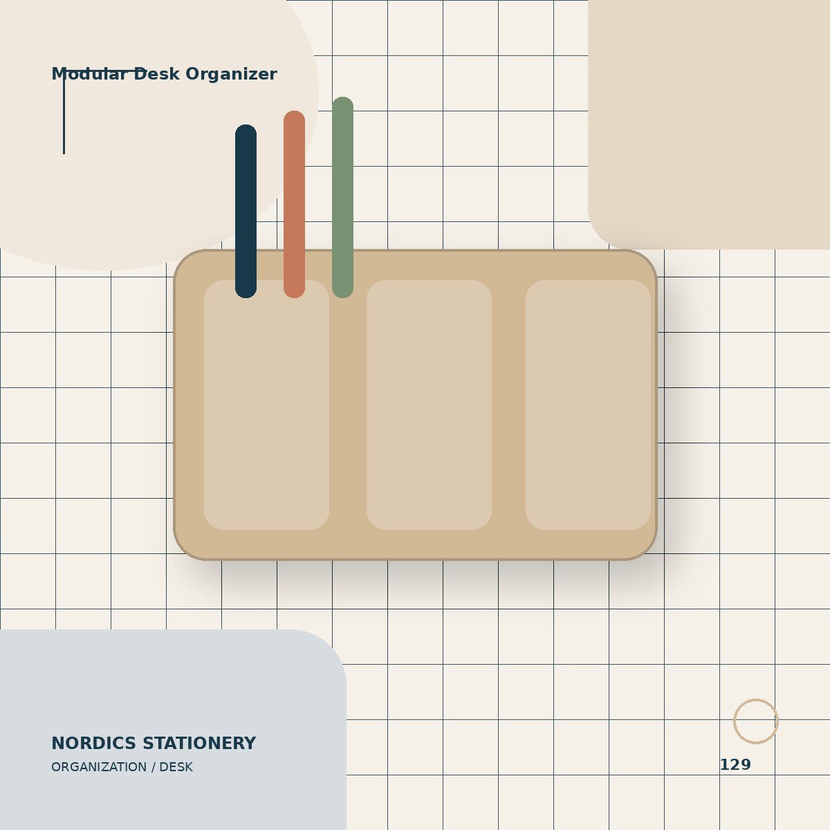 Modular Desk Organizer — 4 Compartment