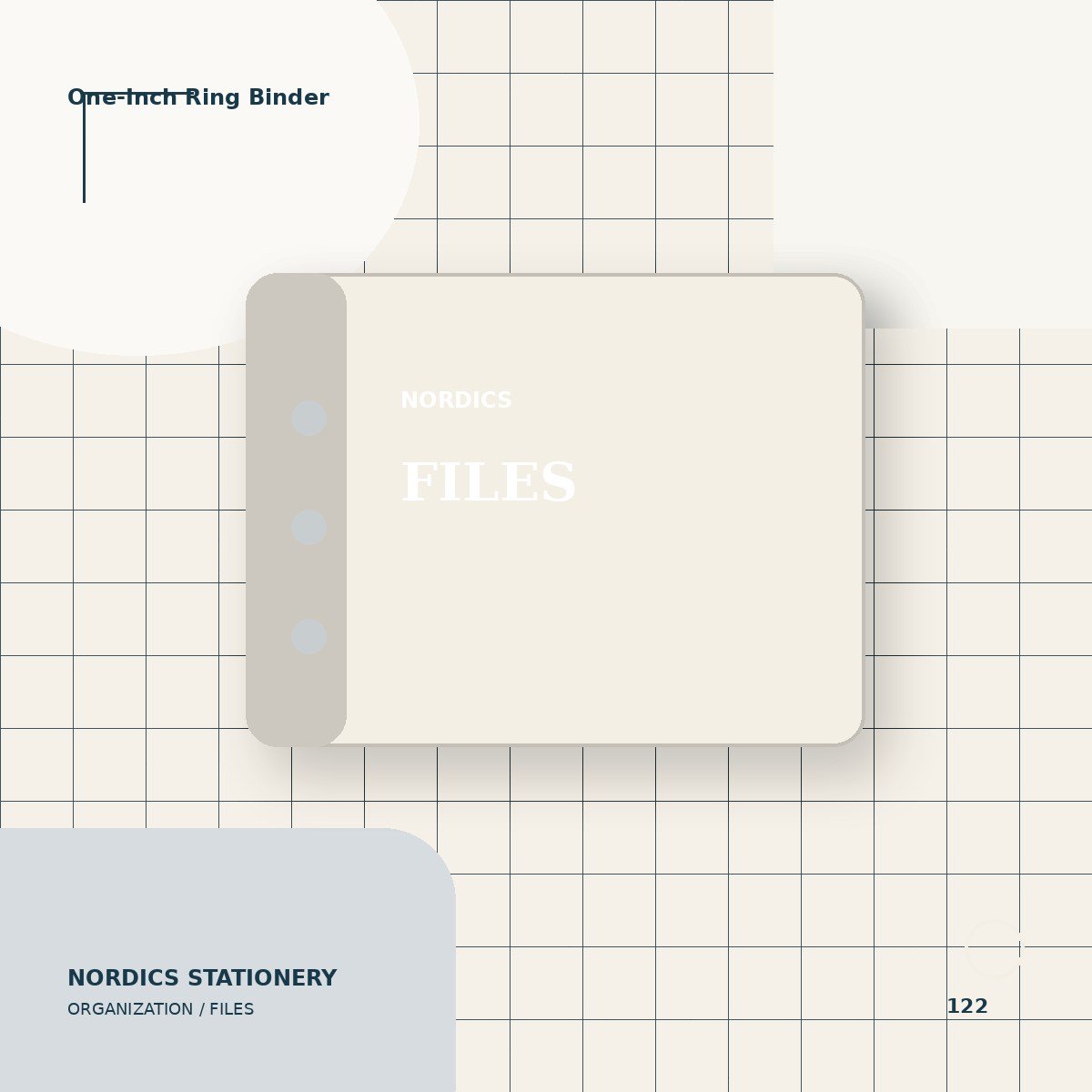 One-Inch Ring Binder — Warm White