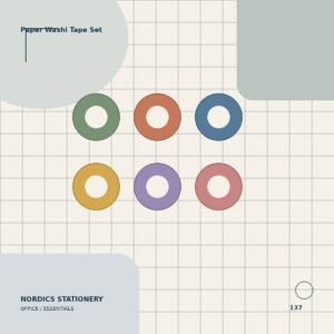 Paper Washi Tape Set — 6 Rolls