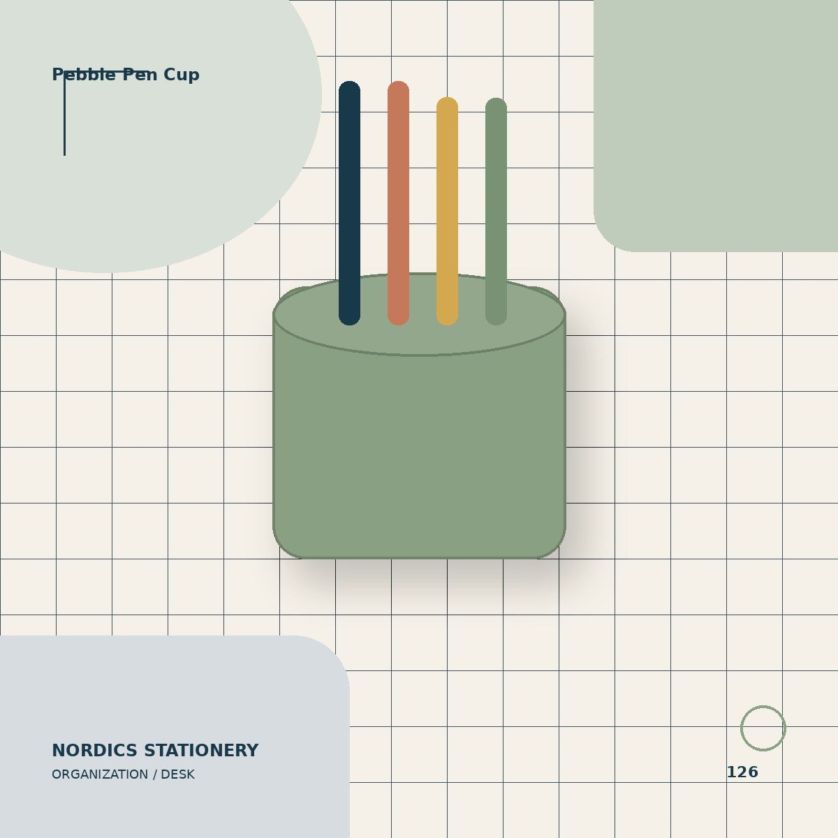 Pebble Pen Cup — Sage