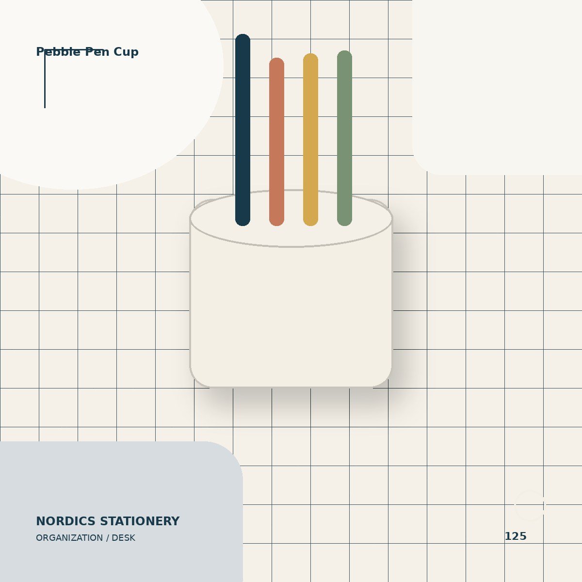 Pebble Pen Cup — Warm White