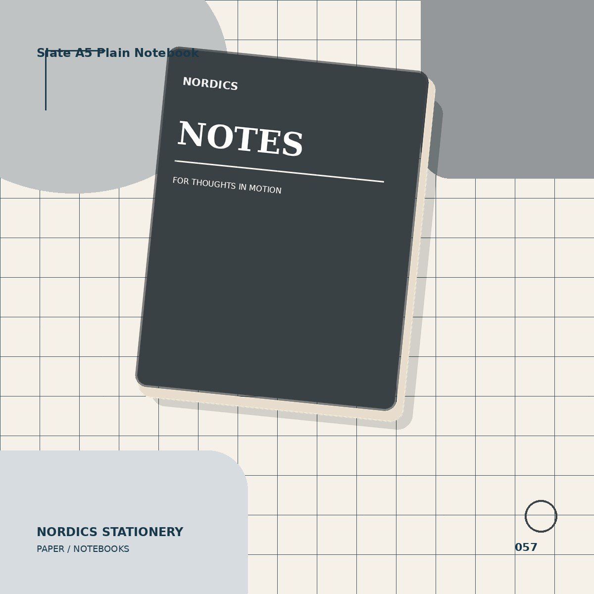 Slate A5 Plain Notebook — Charcoal