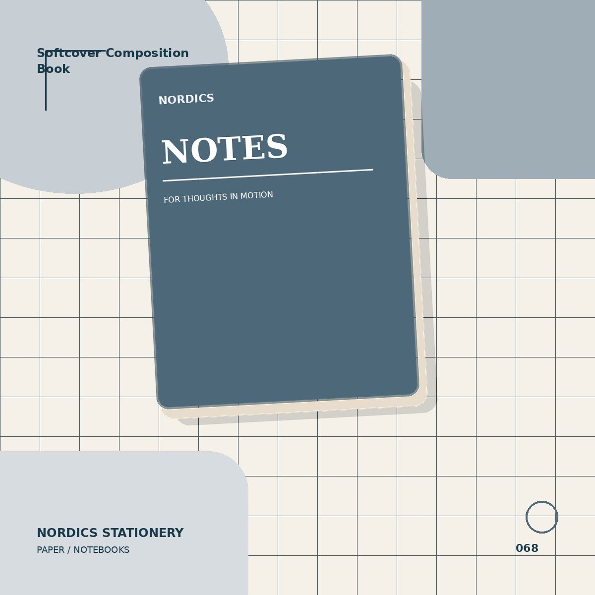 Softcover Composition Book — Navy Marble