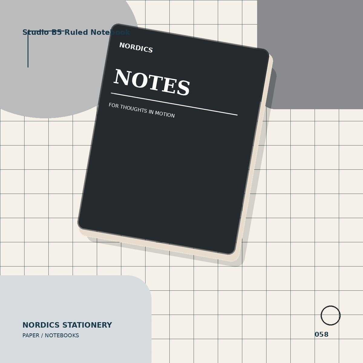 Studio B5 Ruled Notebook — Black