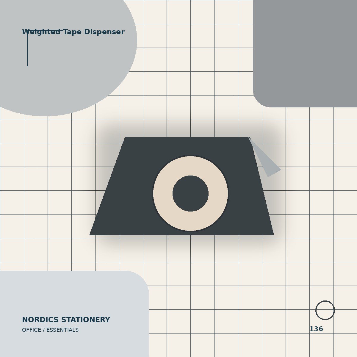 Weighted Tape Dispenser — Charcoal